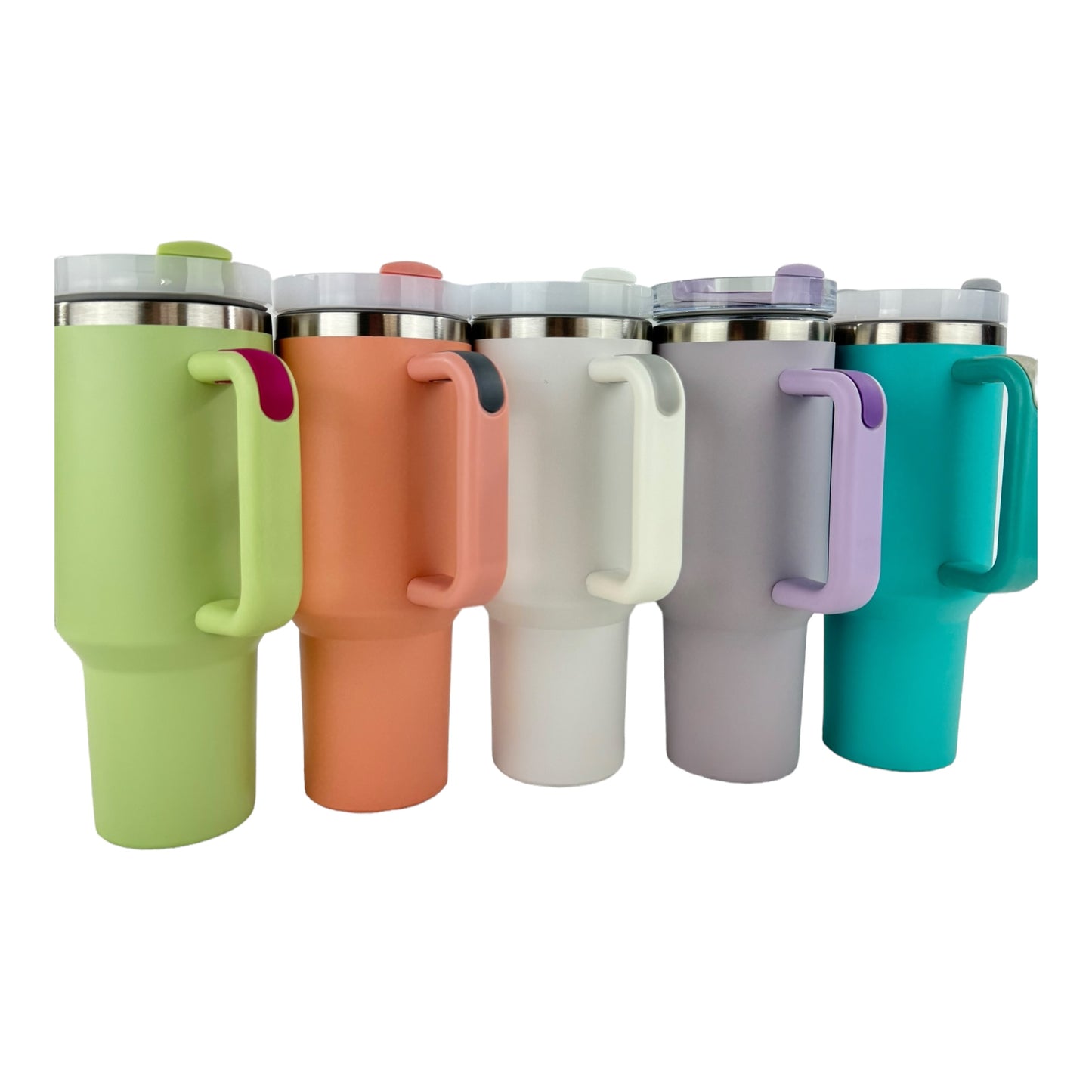 40oz Stainless Steel Tumbler With Handle, Straw, Lid CP4417-1 CP4415-4 CP4130-2(6pc)