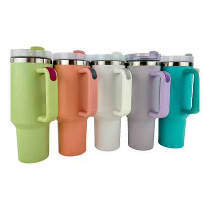 40oz Stainless Steel Tumbler With Handle, Straw, Lid CP4417-1 CP4415-4 CP4130-2(6pc)