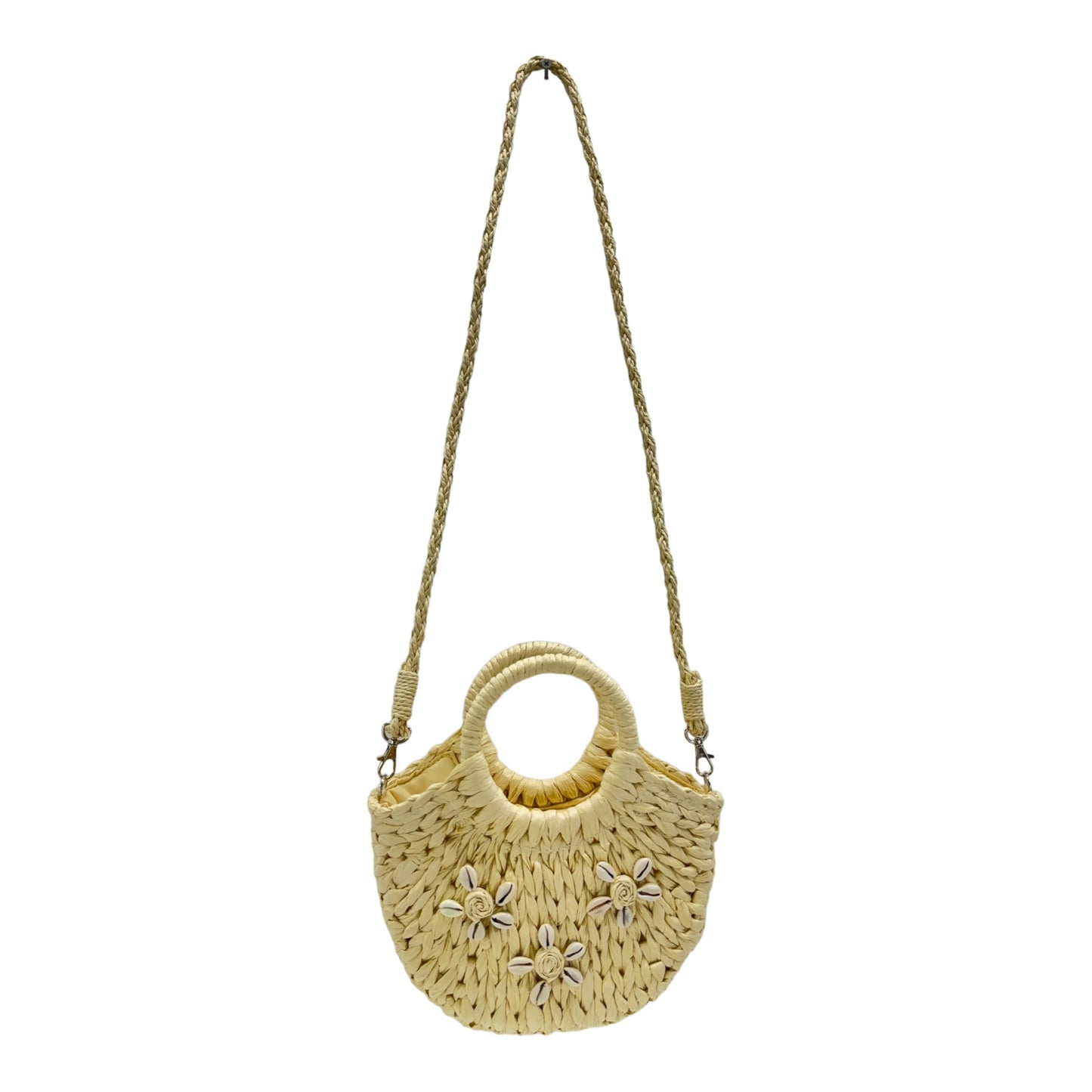 Rattan Beach Tote Shoulder Bag With Shell BG4225-9. (1pc)