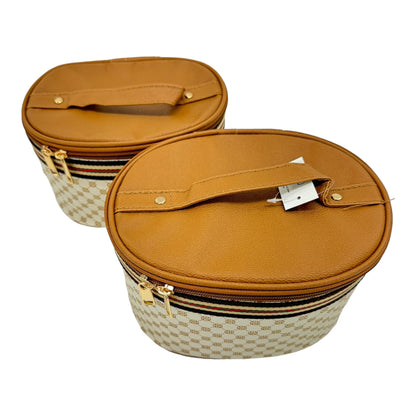 Vegan Leather Classic Print Cosmetic Case Travel BAG FB210 (4PC)
