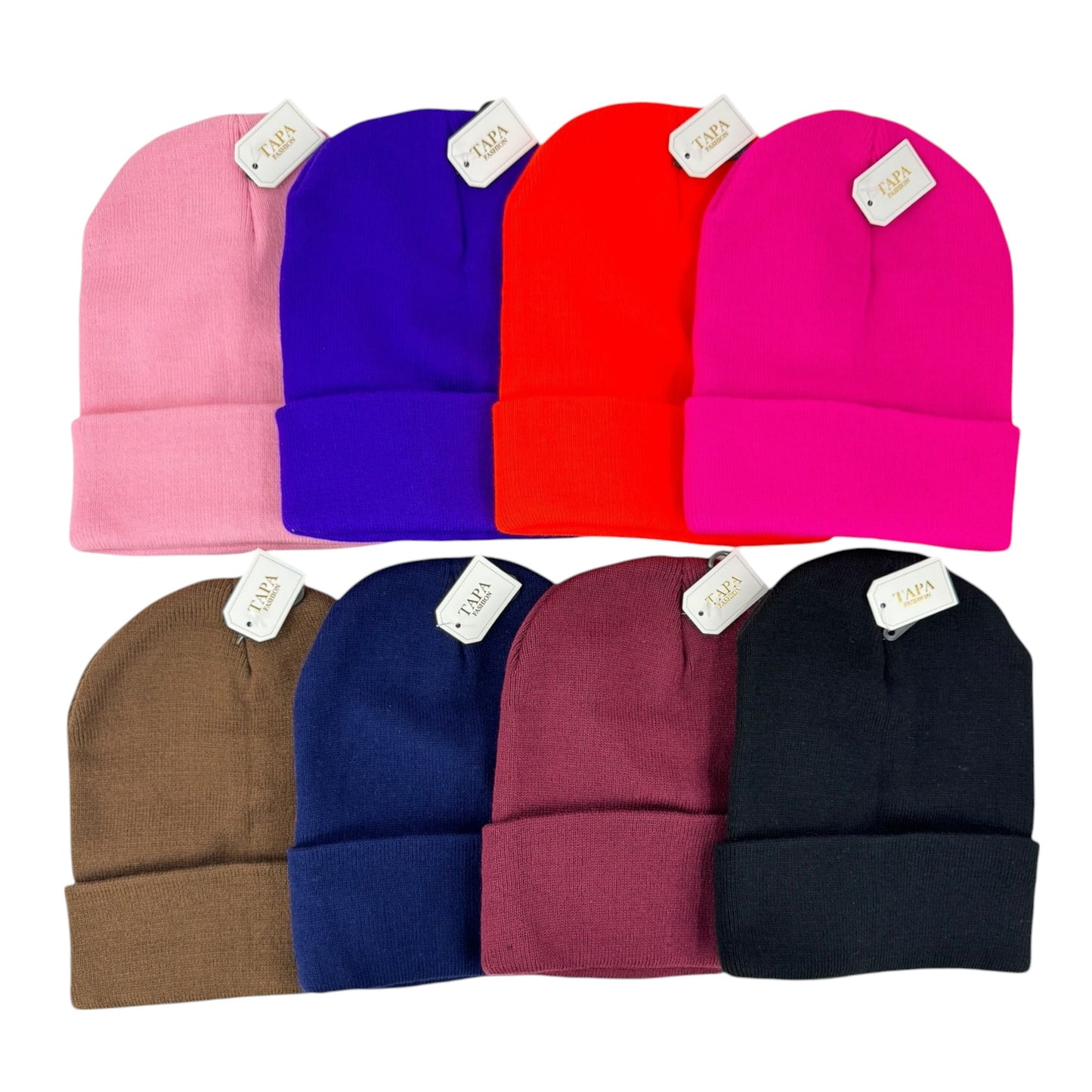 Solid Color Plain Long Beanie BP100-C (12PC)
