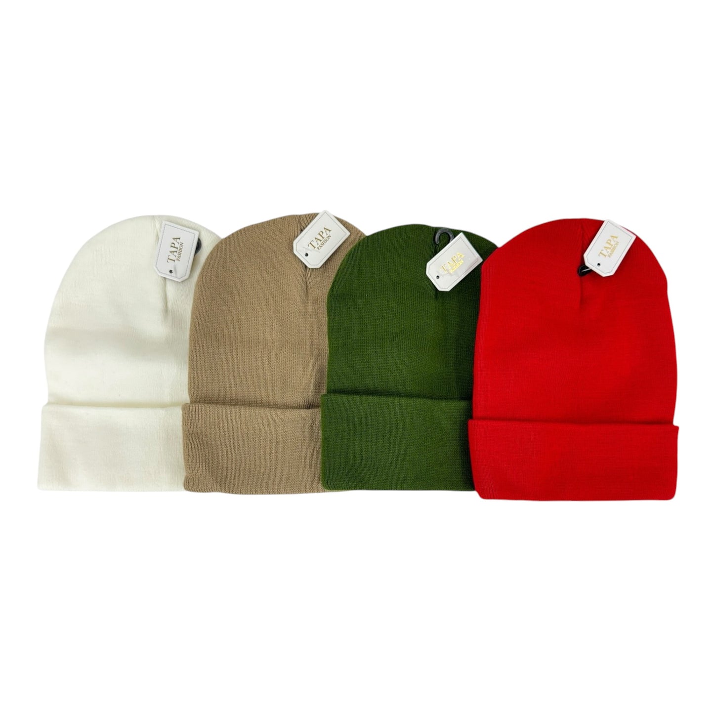 Solid Color Plain Long Beanie BP100-C (12PC)