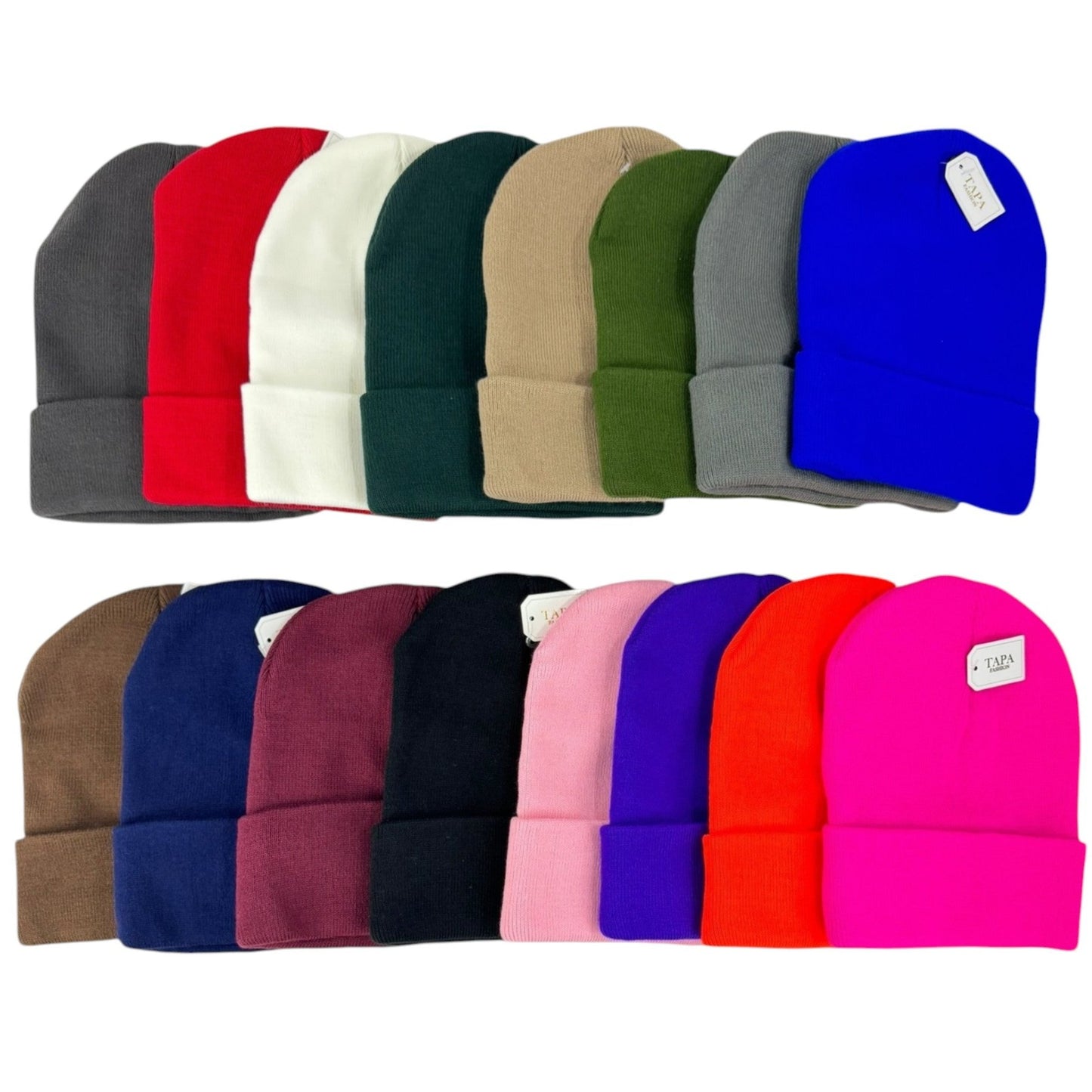 Solid Color Plain Long Beanie BP100-C (12PC)