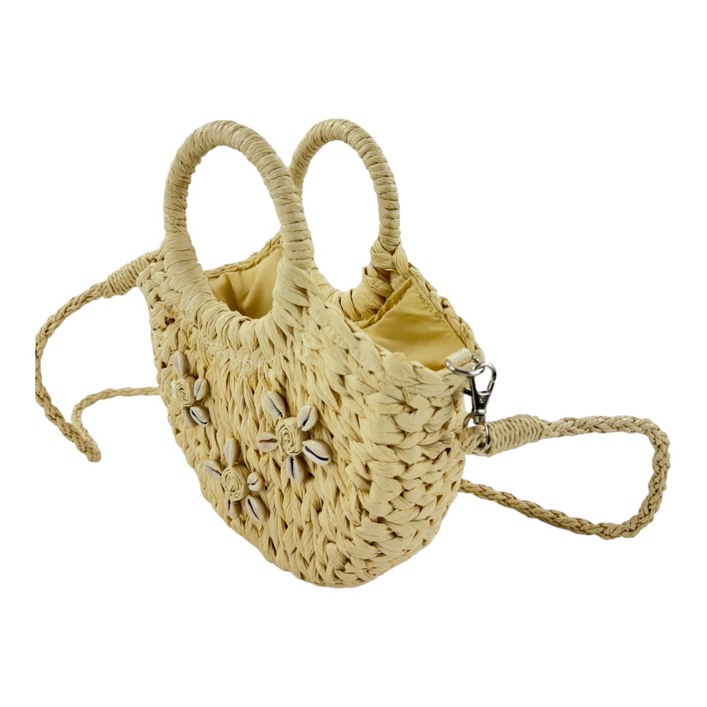 Rattan Beach Tote Shoulder Bag With Shell BG4225-9. (1pc)