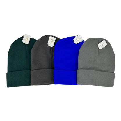 Solid Color Plain Long Beanie BP100-C (12PC)
