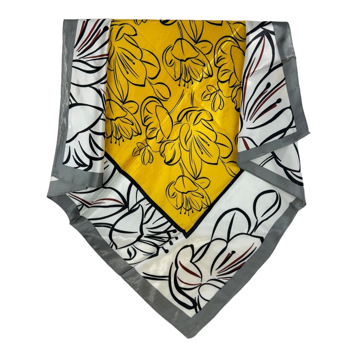 Satin Scarf Flower Pattern in Square ST4612-5 (12PC)