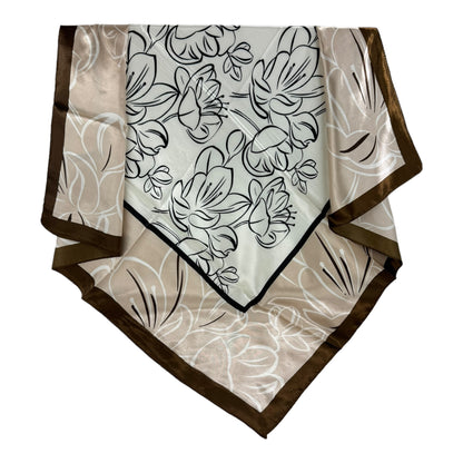 Satin Scarf Flower Pattern in Square ST4612-5 (12PC)