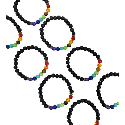 Natural Stone 7 Chakra Healing Bracelet BR0104 (12PC)