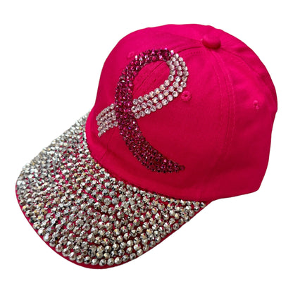 Breast Cancer Crystal Bling Baseball Cap HA3801-1 (12PC)