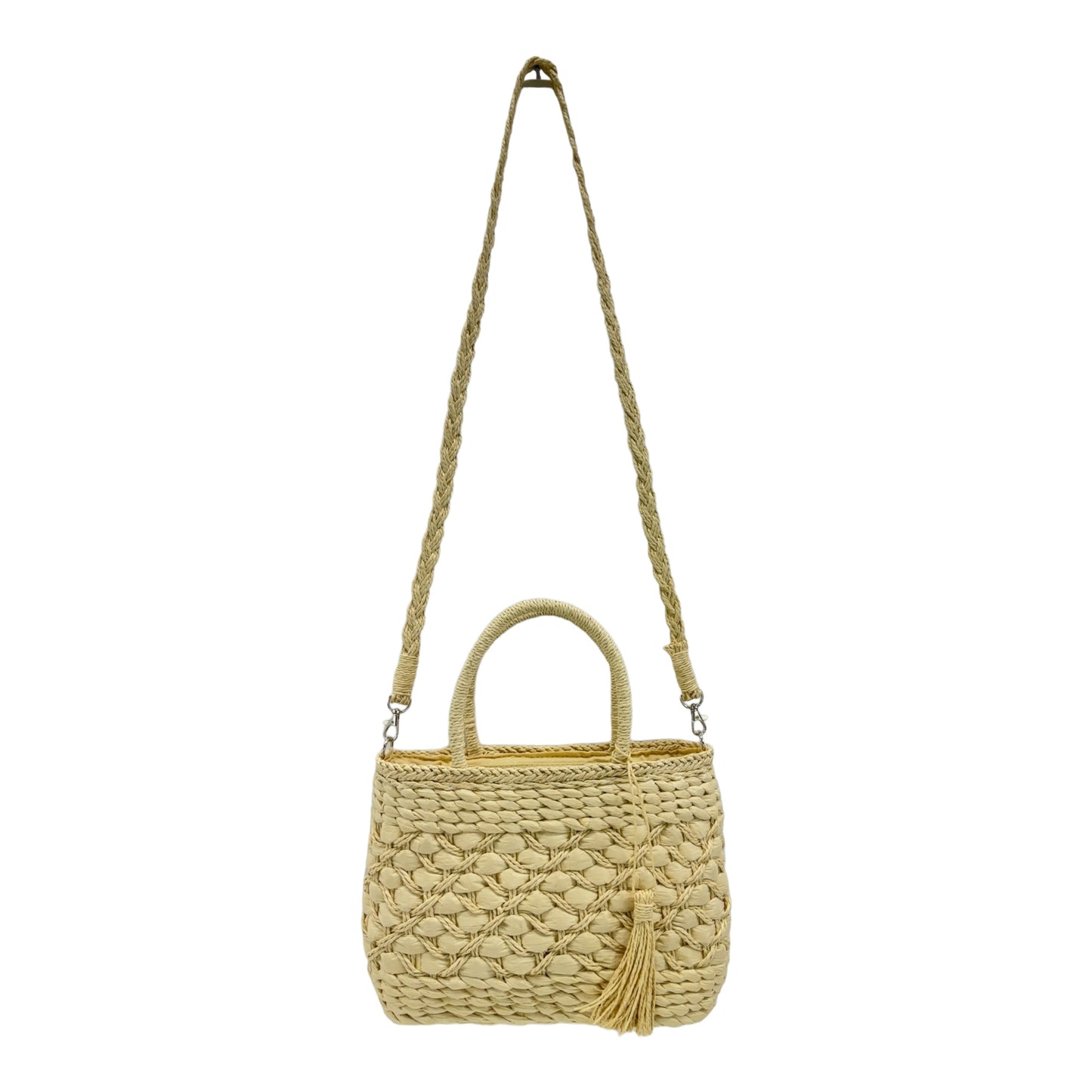 Rattan Beach Tote Shoulder Bag With Tassel BG4225-7. (1pc)