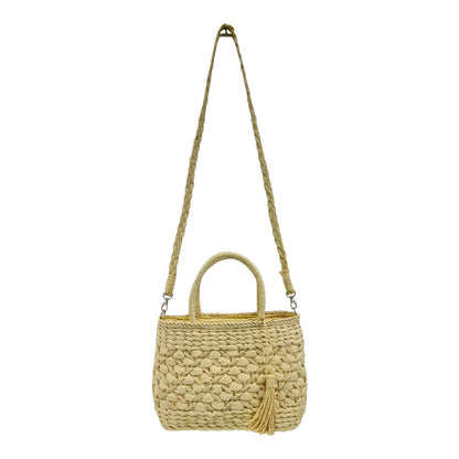 Rattan Beach Tote Shoulder Bag With Tassel BG4225-7. (1pc)