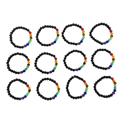 Natural Stone 7 Chakra Healing Bracelet BR0104 (12PC)