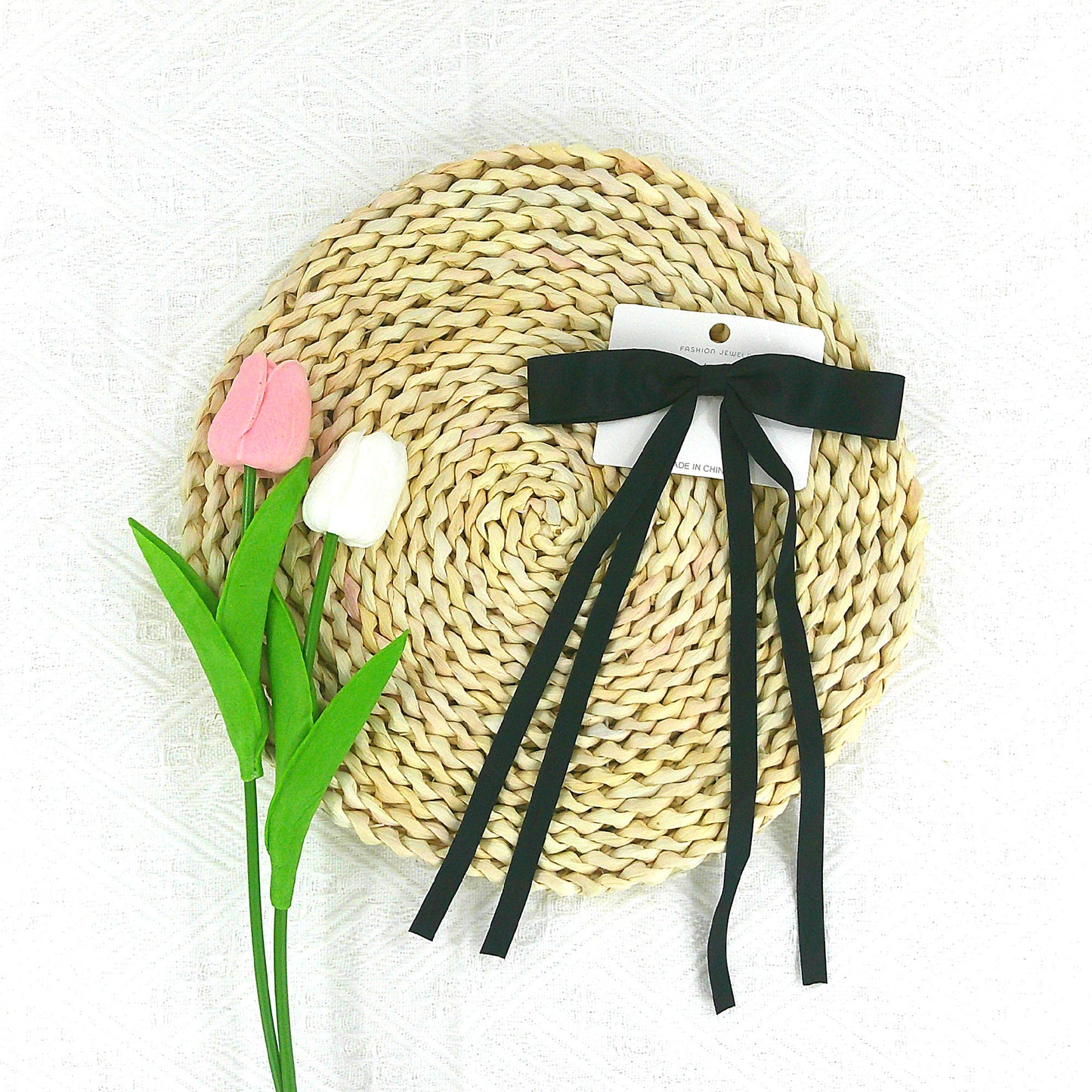 Simple Thin Bow Clip HRB4218 (12PC)