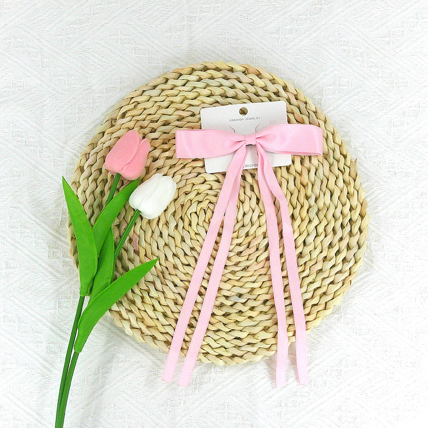 Simple Thin Bow Clip HRB4218 (12PC)