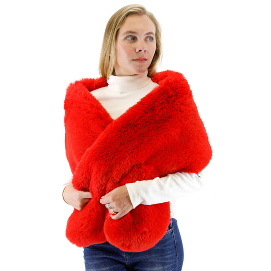 Mink Feel Fur Shawl Wide P3735! (3PC)