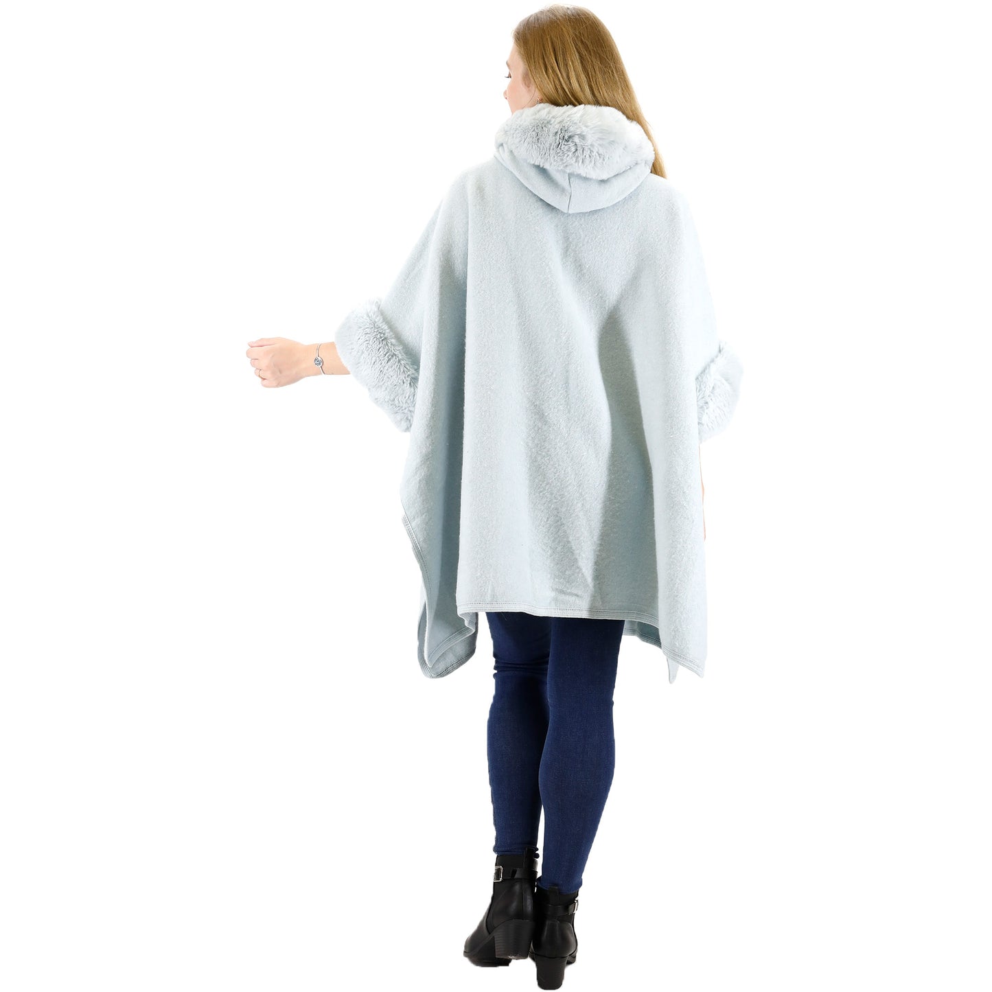 FUR HOODIE SHAWL P183 (3PC)