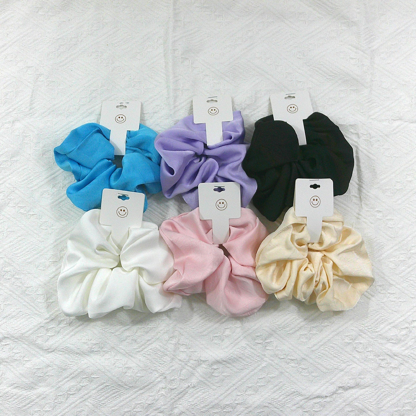 Mixed Colors Satin Large Scrunchies SC4227-4 (12PC)