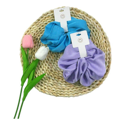 Mixed Colors Satin Large Scrunchies SC4227-4 (12PC)