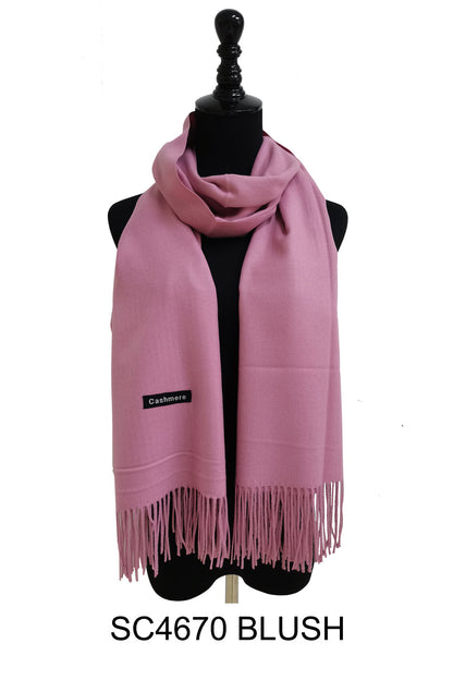 Cashmere Feel Plain Scarves CA4670 (12PC)