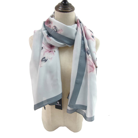 Silky Scarf Flower Pattern SF1022-3 (12PC)