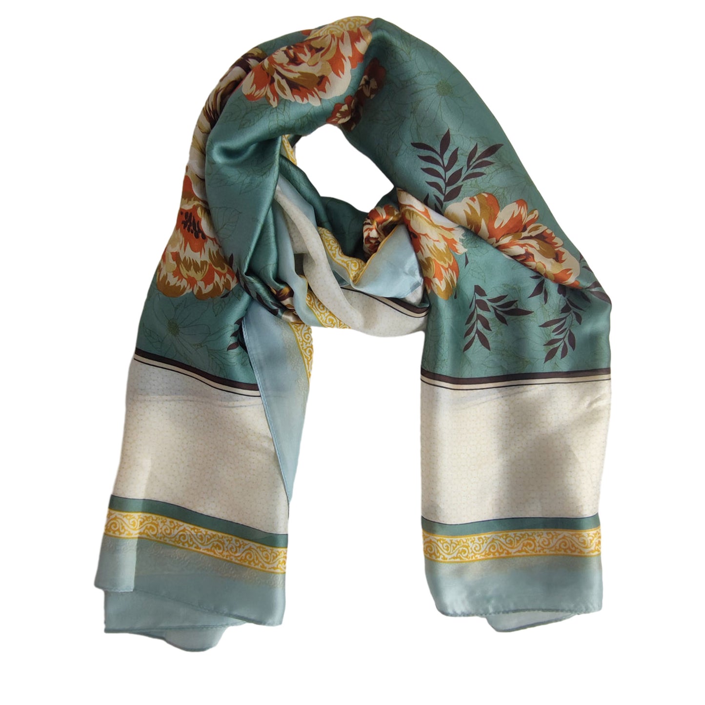Silky Scarf Flower Pattern SF1022-9 (12PC)