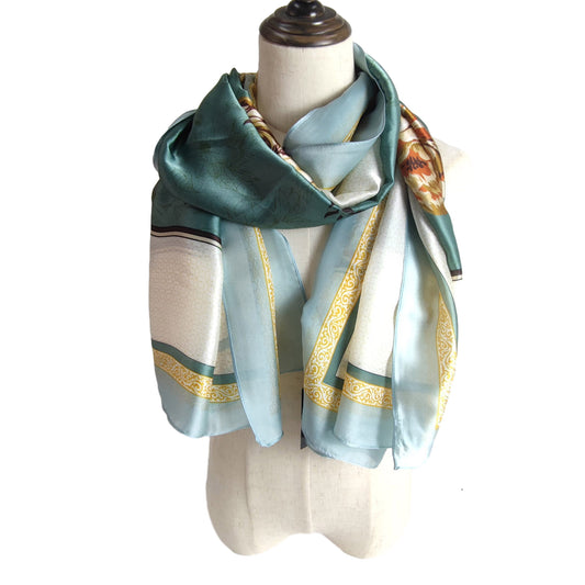 Silky Scarf Flower Pattern SF1022-9 (12PC)