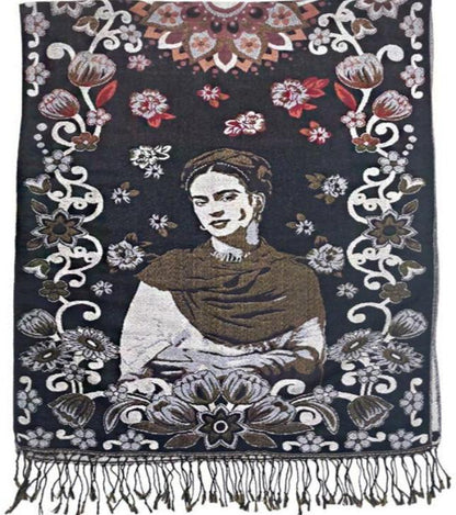 Metallic Pashmina Frida Kahlo SCF4814-1 (12PC)