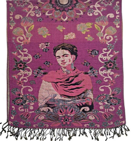 Metallic Pashmina Frida Kahlo SCF4814-1 (12PC)
