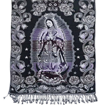 Metallic Pashmina Our Lady of Guadalupe SCF31105-14 (12PC)