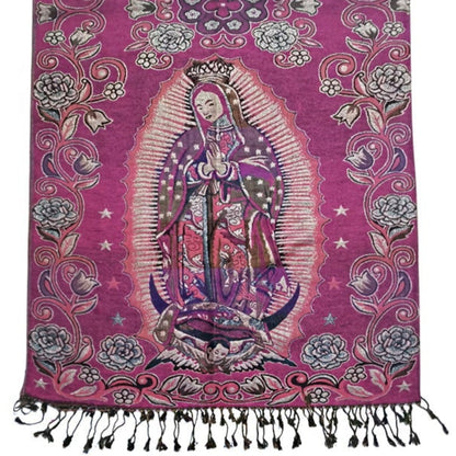 Metallic Pashmina Our Lady of Guadalupe SCF31105-14 (12PC)