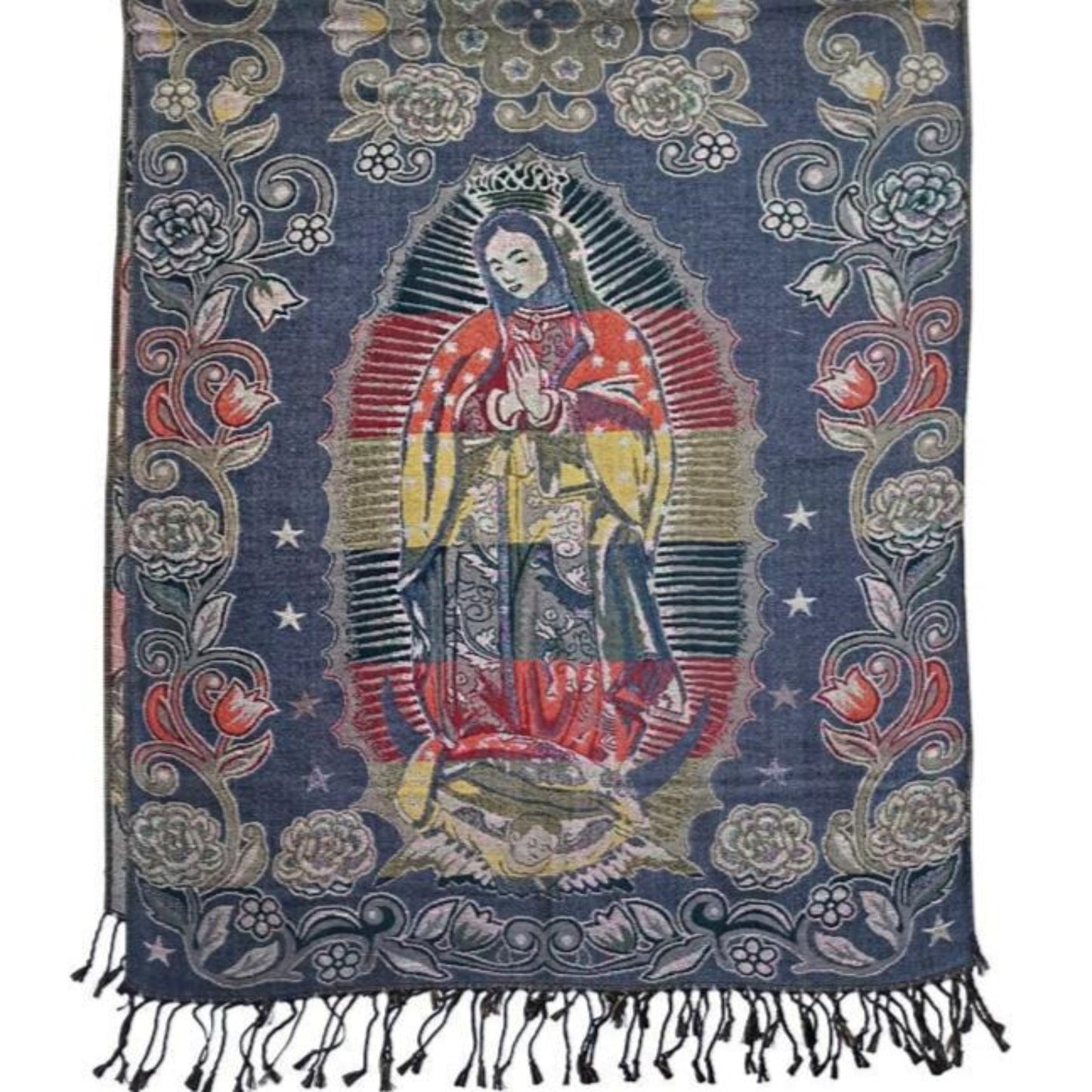 Metallic Pashmina Our Lady of Guadalupe SCF31105-14 (12PC)