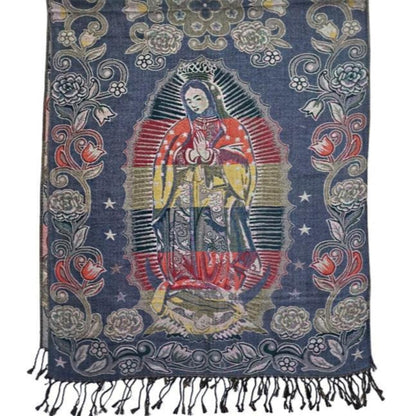Metallic Pashmina Our Lady of Guadalupe SCF31105-14 (12PC)