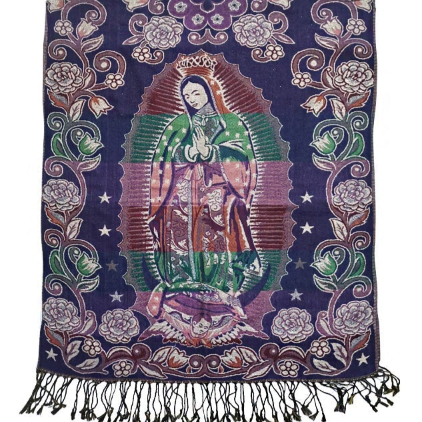 Metallic Pashmina Our Lady of Guadalupe SCF31105-14 (12PC)