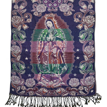 Metallic Pashmina Our Lady of Guadalupe SCF31105-14 (12PC)