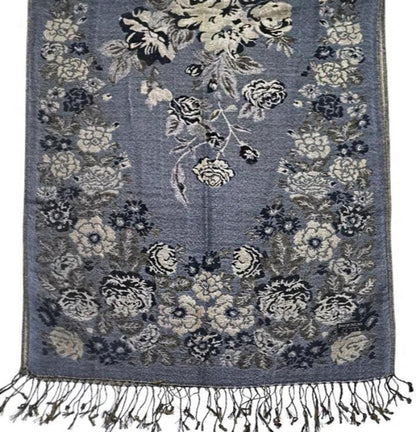 Metallic Pashmina Flower Pattern SCF31105-53 (12PC)