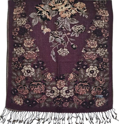 Metallic Pashmina Flower Pattern SCF31105-53 (12PC)