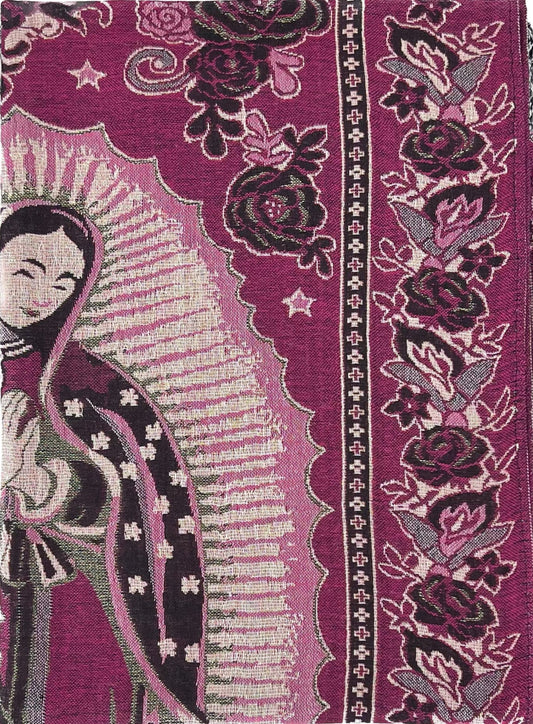 Metallic Pashmina Our Lady of Guadalupe SCF3719-28 (12PC)
