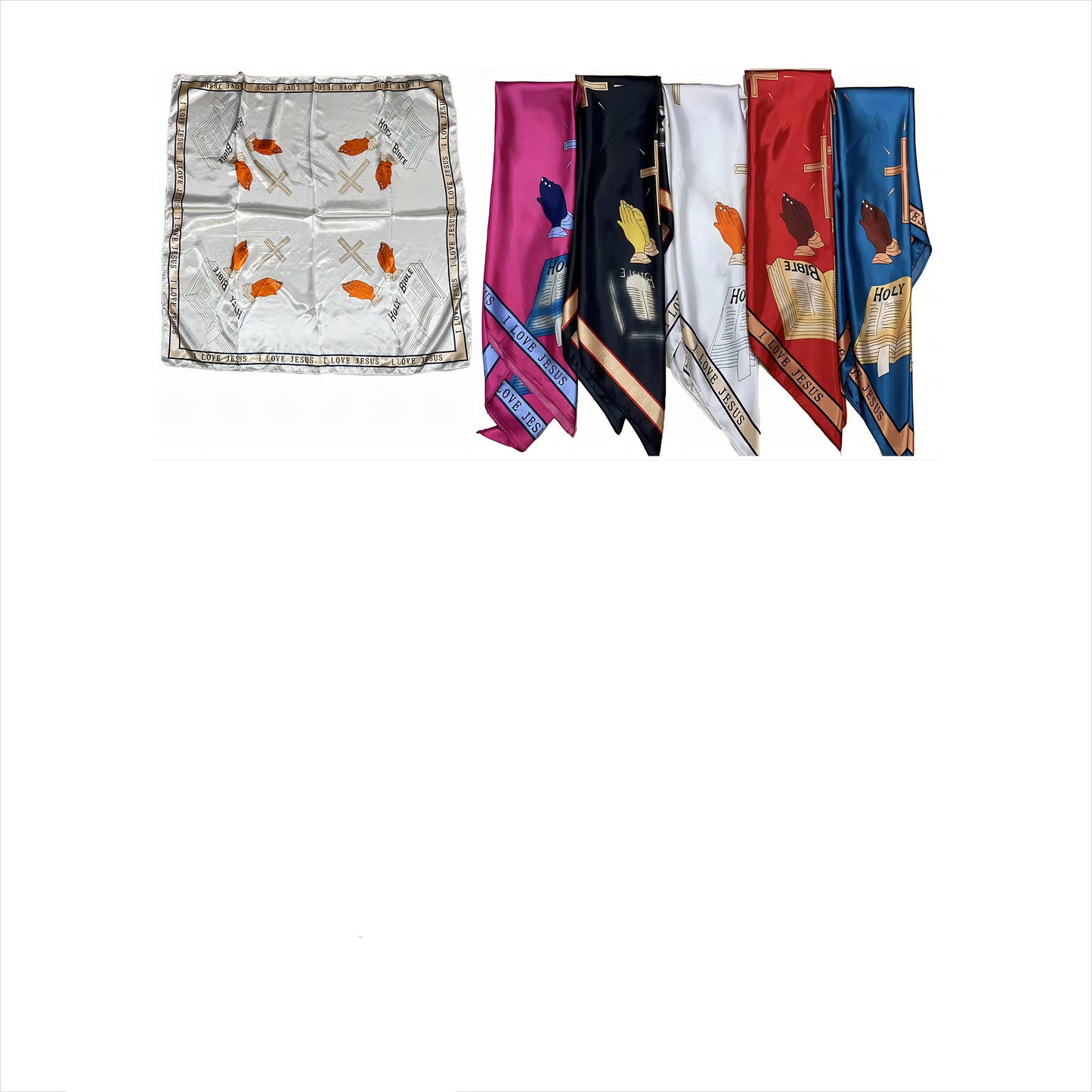 Satin Scarf Holy Bible Graphic ST3721-1 (12PC)