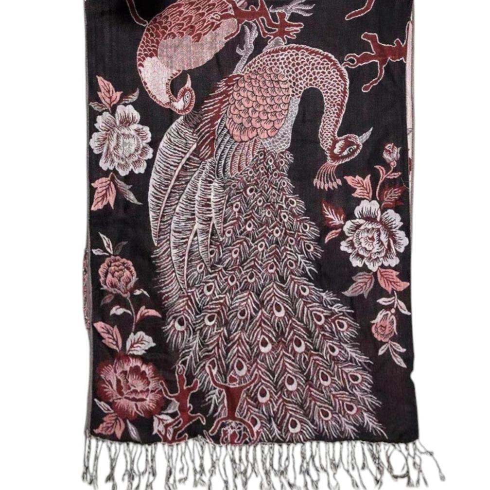 Metallic Pashmina Peacock  SCF4815-14 (12PC)