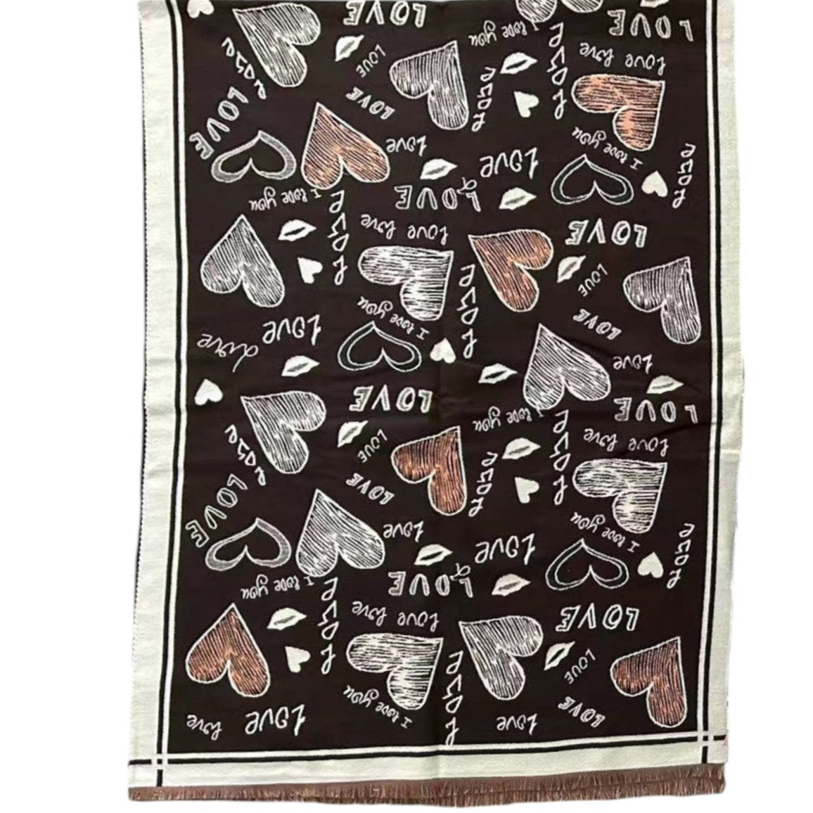 Cashmere Scarves Love N Heart Pattern SCF4827-23. (12PC)