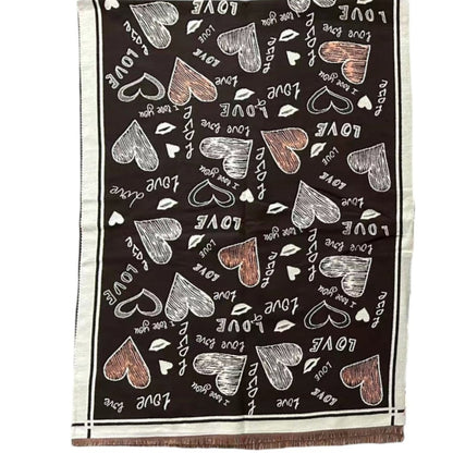 Cashmere Scarves Love N Heart Pattern SCF4827-23. (12PC)