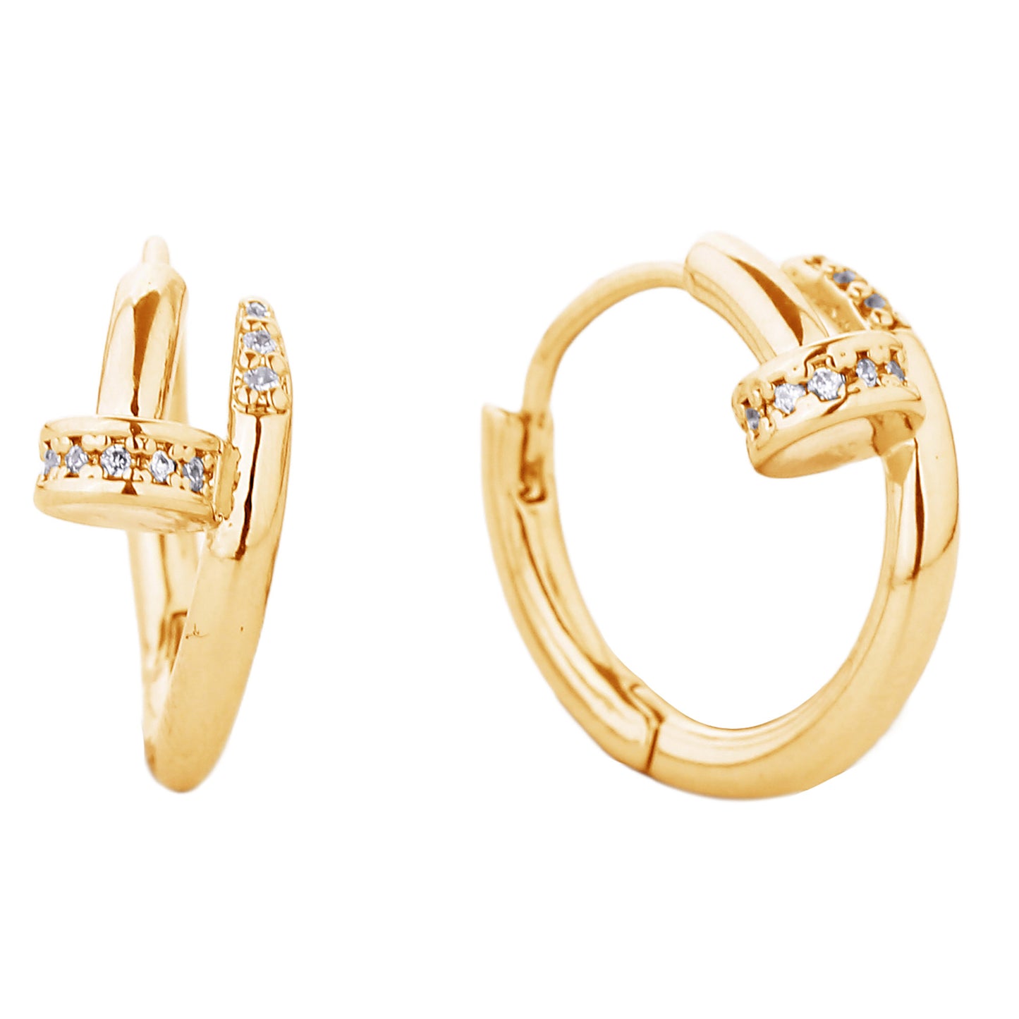 14k Gold Dipped Huggie Hoop Earring SJE310168 (6PC)