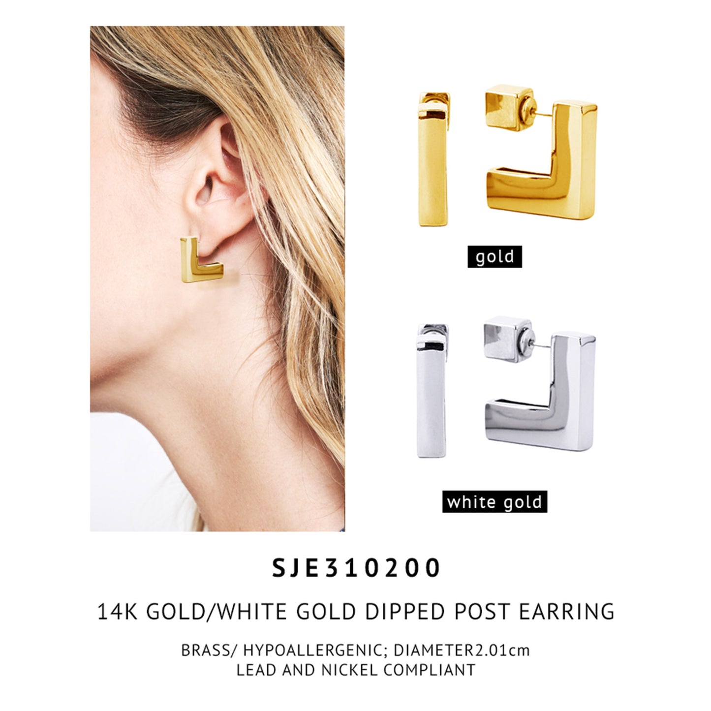 14K Gold Dipped Post Earring SJE310200 (6PC)