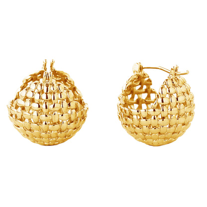 14K Gold Dipped Pin Chunky Ball Earring SJE310347 (6PC)