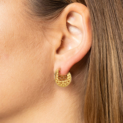 14K Gold Dipped Pin Chunky Ball Earring SJE310347 (6PC)