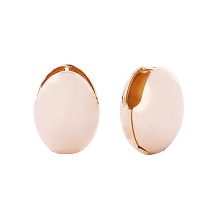 14K Gold Dipped Oval Dome Huggie Earring SJE310488 (12PC)