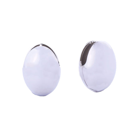 14K Gold Dipped Oval Dome Huggie Earring SJE310488 (12PC)