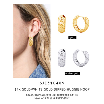 14k Gold Dipped Huggie Hoop Earring SJE310489 (6PC)