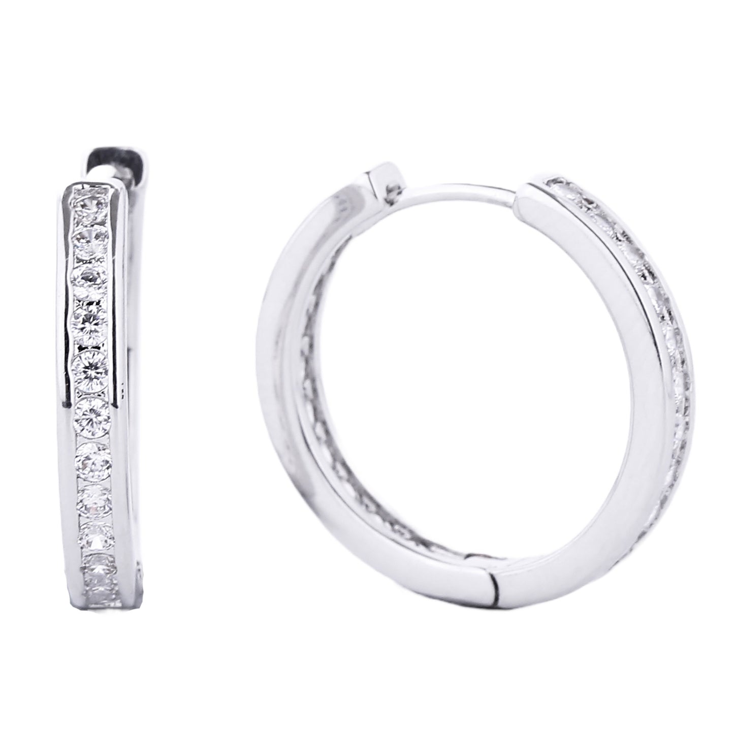 14K GOLD DIPPED CZ HUGGIE HOOP EARRING 310495 (6PC)