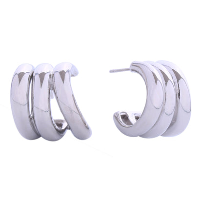 14K Gold Dipped Mini Triple Hoop Post Earring SJE310594 (6PC)